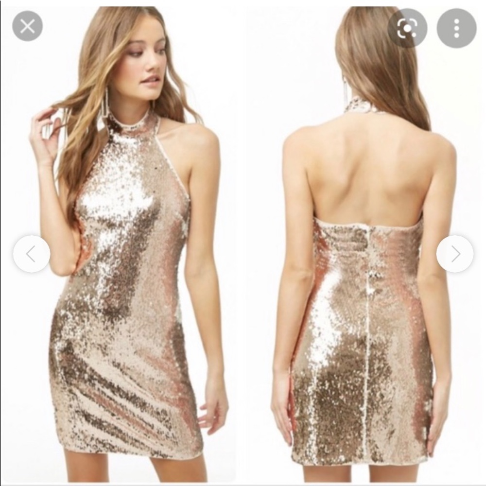Forever 21 sequin halter top dress
